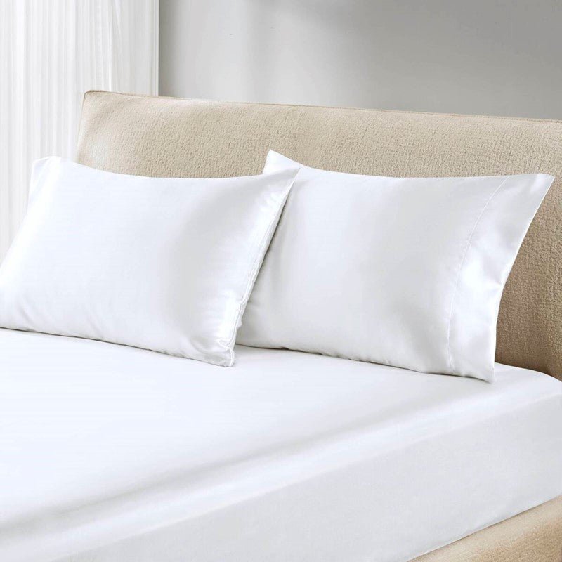 Luxurious And Elegant Satin Pillowcases - White - 2PC - Quahog Bay Bedding