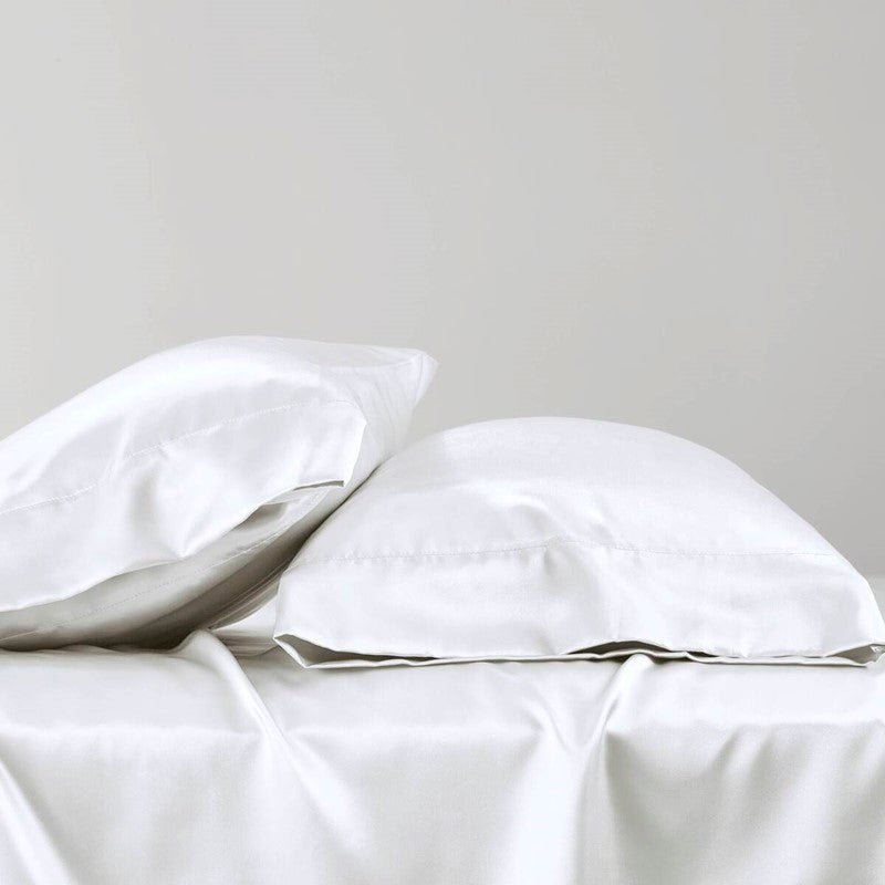 Luxurious And Elegant Satin Pillowcases - White - 2PC - Quahog Bay Bedding