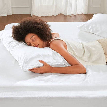 Luxurious And Elegant Satin Pillowcases - White - 2PC - Quahog Bay Bedding