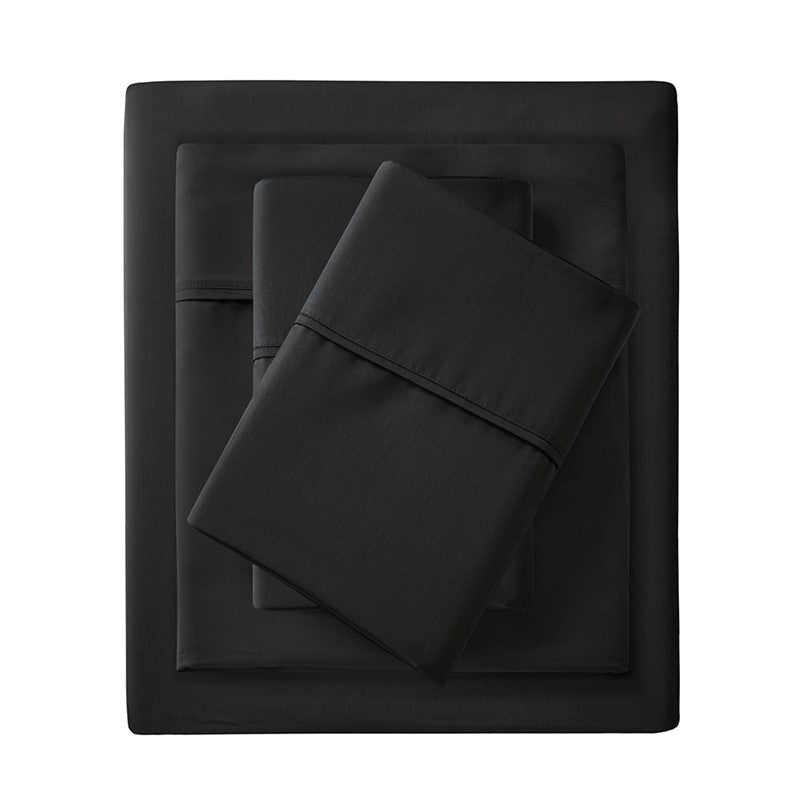 Luxury 1500TC Cotton Blend Sheet Set - High Thread Count Sheets - Black - Quahog Bay Bedding