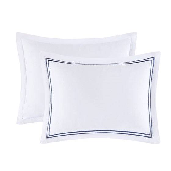 Madison Park Luxury 500TC Luxury Collection 100% Cotton Sateen Embroidered Duvet Cover Set - Quahog Bay Bedding