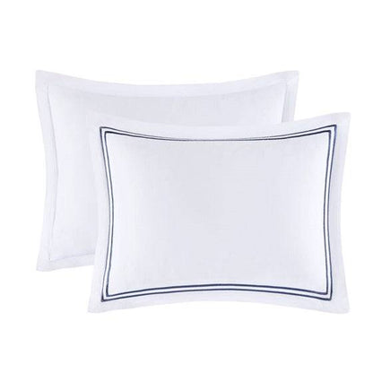 Madison Park Luxury 500TC Luxury Collection 100% Cotton Sateen Embroidered Duvet Cover Set - Quahog Bay Bedding