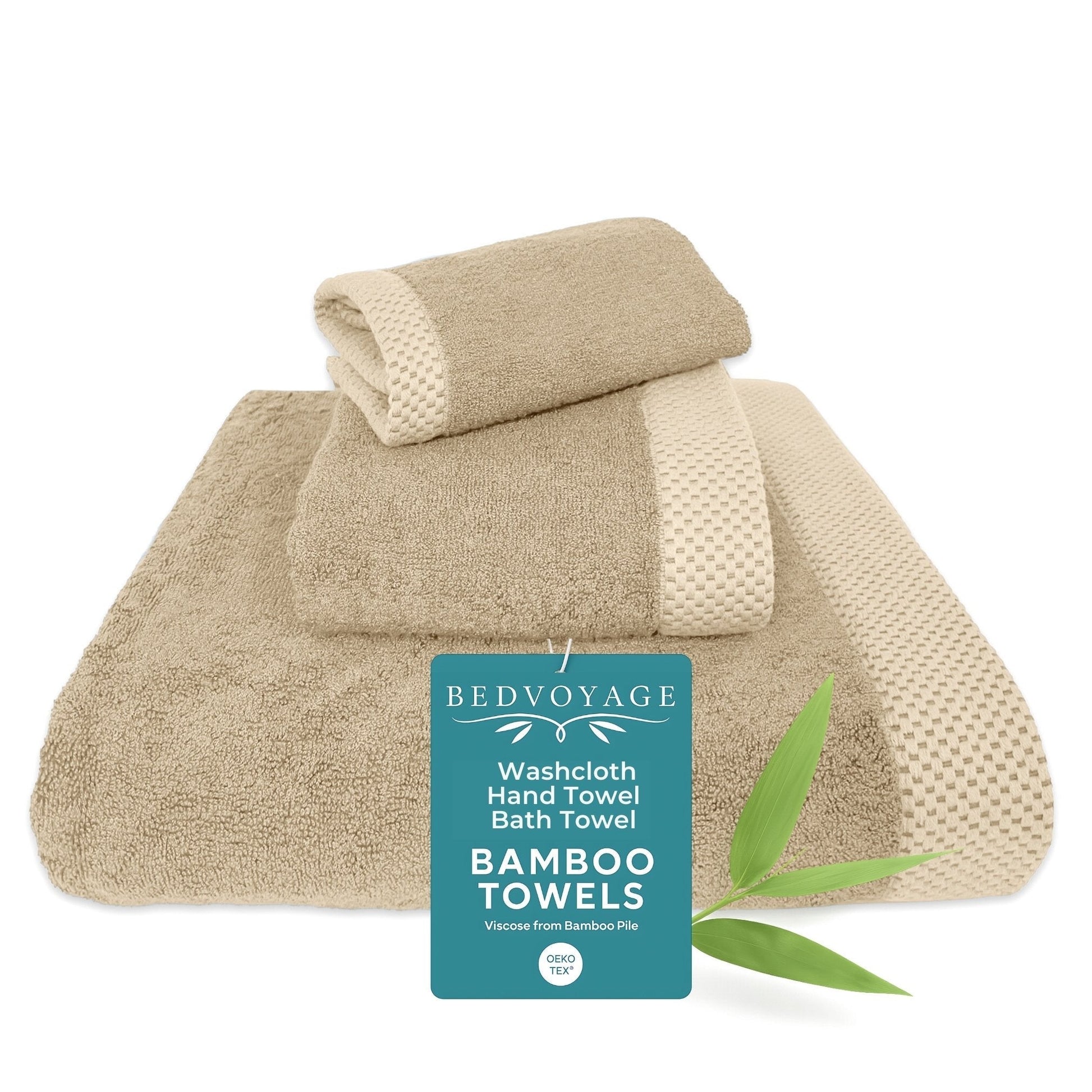 Luxury Bamboo 3 Piece Towel Set - Champagne - Quahog Bay Bedding