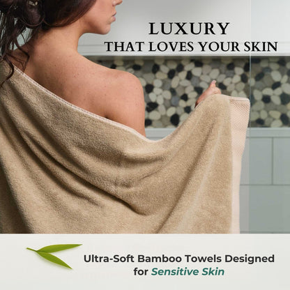 Luxury Bamboo 3 Piece Towel Set - Champagne - Quahog Bay Bedding