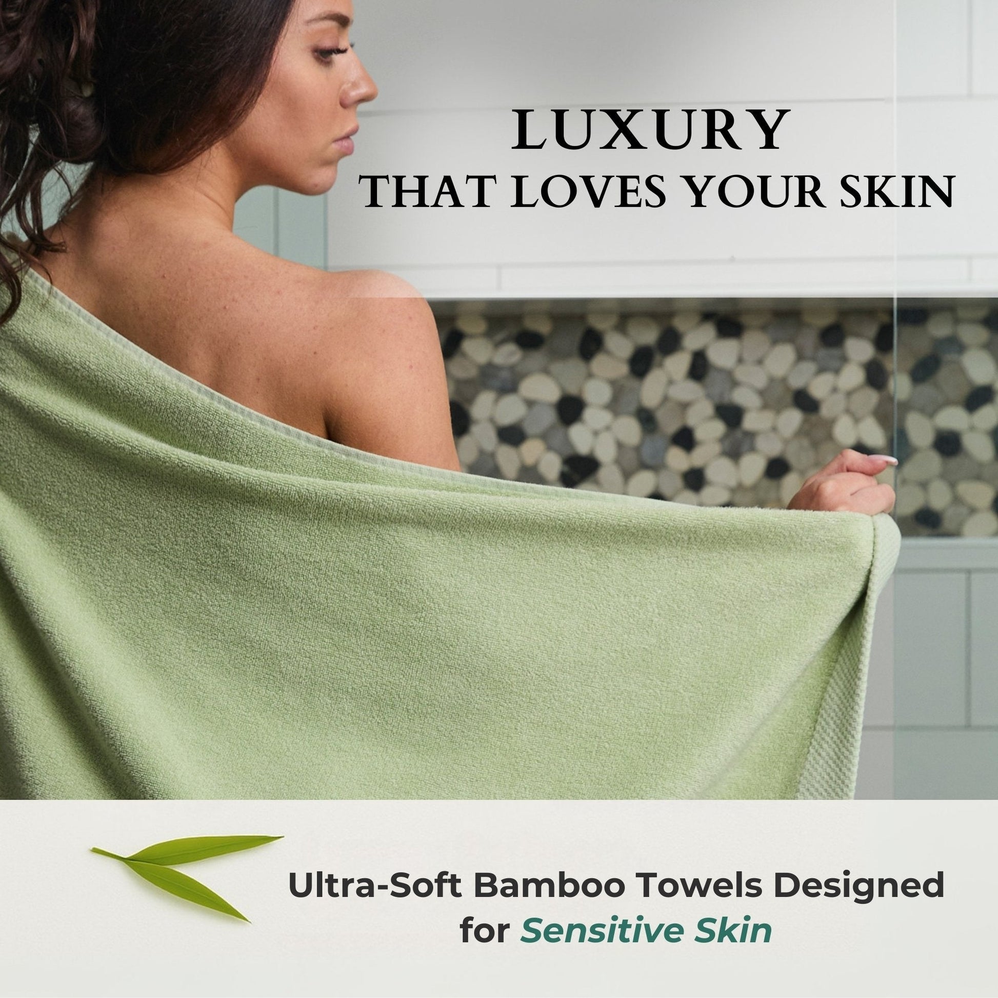 Luxury Bamboo 3 Piece Towel Set - Sage - Quahog Bay Bedding