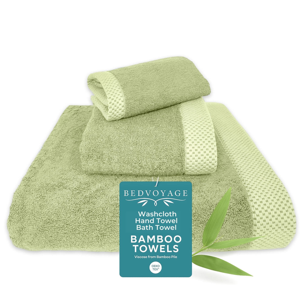 Luxury Bamboo 3 Piece Towel Set - Sage - Quahog Bay Bedding