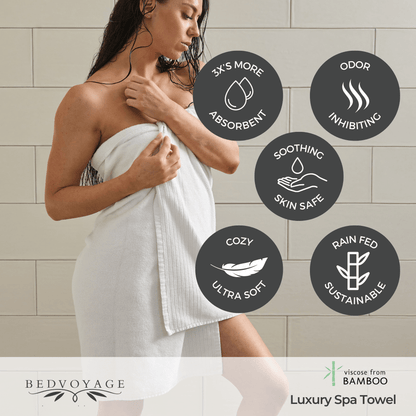 Luxury Bamboo 6 Piece Spa Towel Set – Cloud - Quahog Bay Bedding