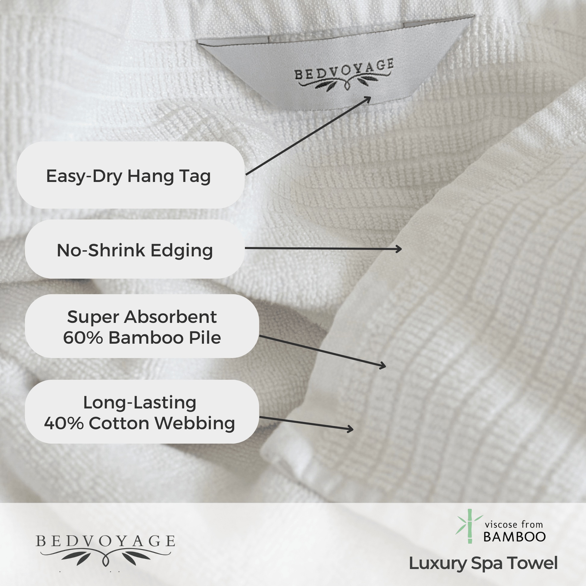 Luxury Bamboo 6 Piece Spa Towel Set – Cloud - Quahog Bay Bedding