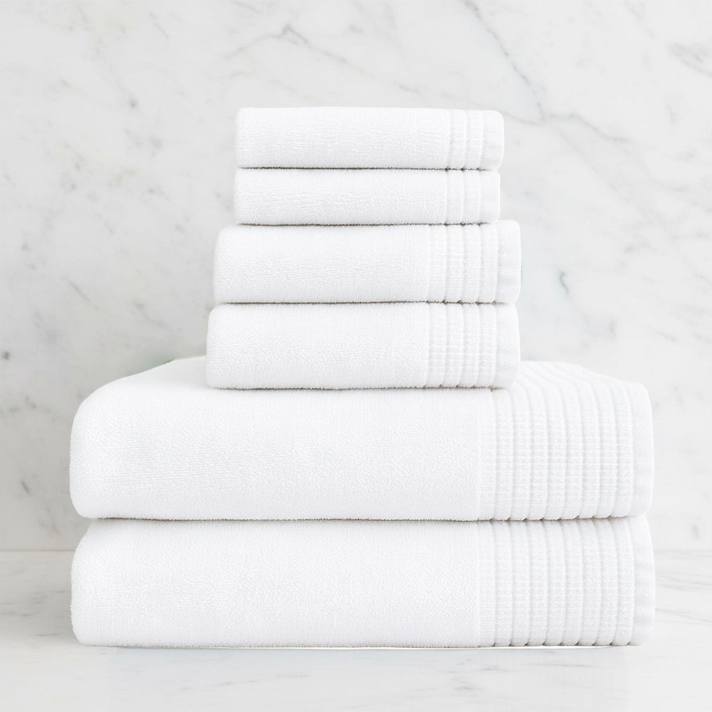 Luxury Bamboo 6 Piece Spa Towel Set – Cloud - Quahog Bay Bedding