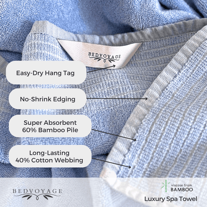 Luxury Bamboo Spa Bath Towel – Ocean - Coastal Bath Towels - Quahog Bay Bedding