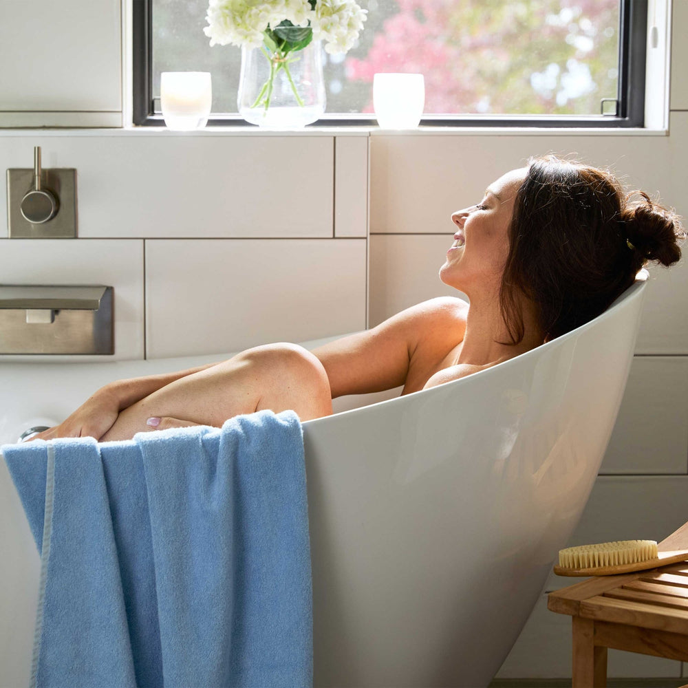 Luxury Bamboo Spa Bath Towel – Ocean - Coastal Bath Towels - Quahog Bay Bedding