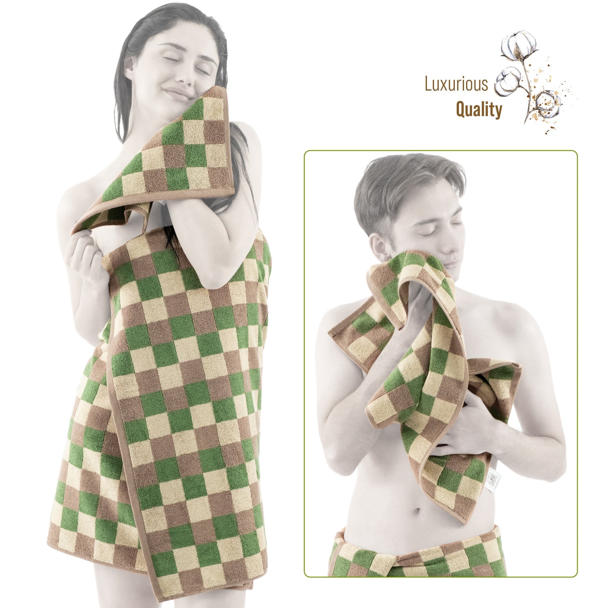 Luxury Bath Towel Set  100% Cotton Yarn Dyed Ultra Soft and Plush - Quahog Bay Bedding