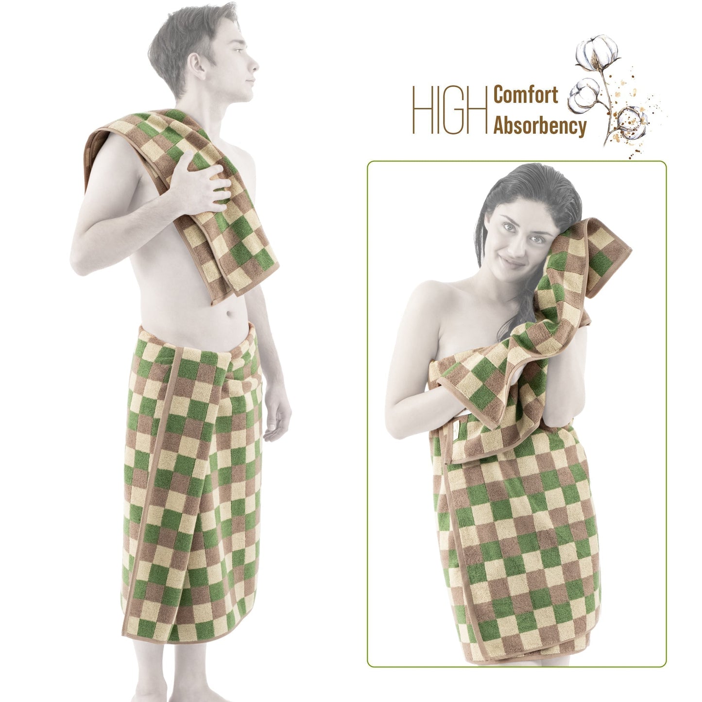 Luxury Bath Towel Set  100% Cotton Yarn Dyed Ultra Soft and Plush - Quahog Bay Bedding