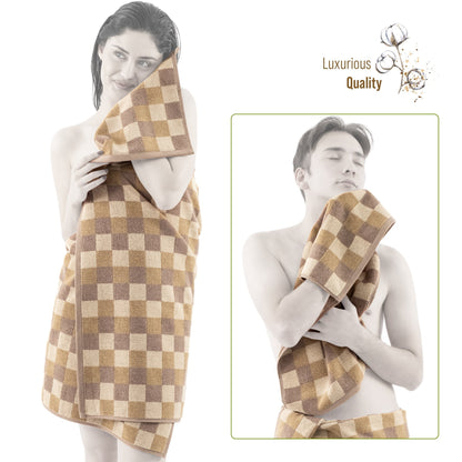 Luxury Bath Towel Set  100% Cotton Yarn Dyed Ultra Soft and Plush - Quahog Bay Bedding