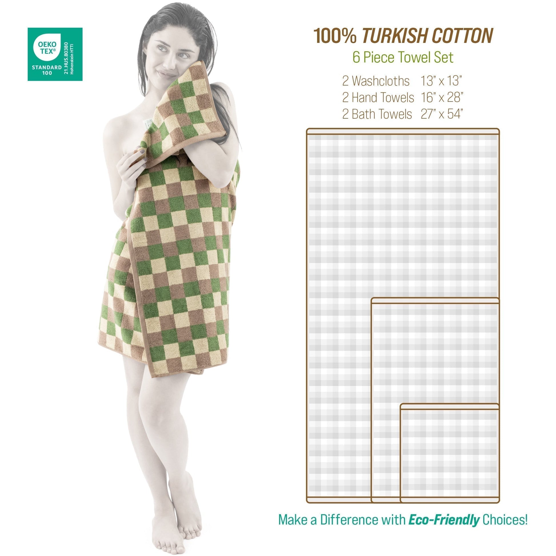 Luxury Bath Towel Set  100% Cotton Yarn Dyed Ultra Soft and Plush - Quahog Bay Bedding