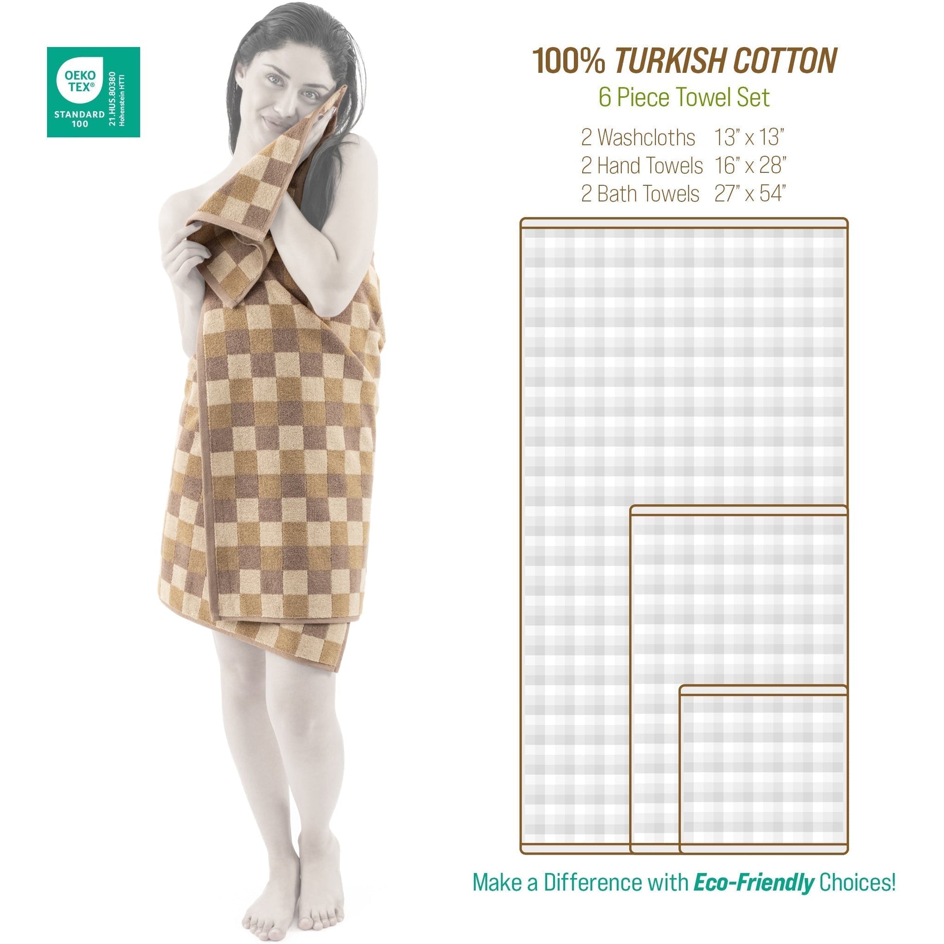 Luxury Bath Towel Set  100% Cotton Yarn Dyed Ultra Soft and Plush - Quahog Bay Bedding