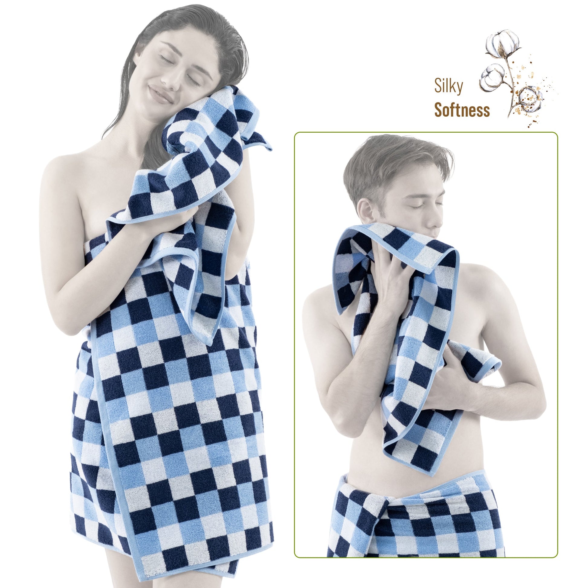 Luxury Bath Towel Set  100% Cotton Yarn Dyed Ultra Soft and Plush - Quahog Bay Bedding