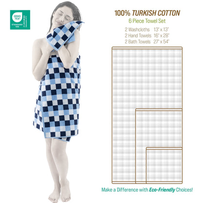 Luxury Bath Towel Set  100% Cotton Yarn Dyed Ultra Soft and Plush - Quahog Bay Bedding