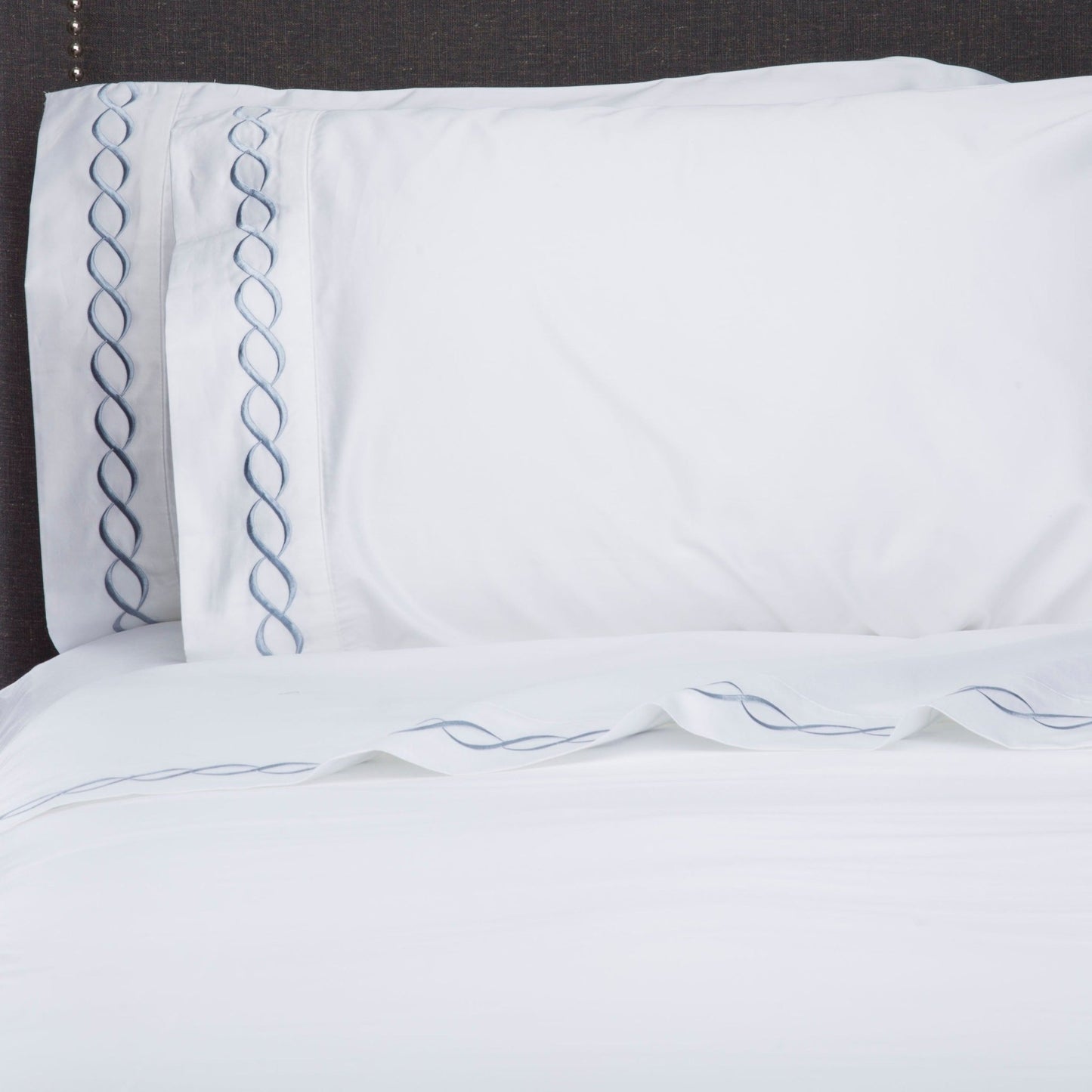 Luxury Coastal And Nautical 600TC 100% Cotton Rope Embroidered Sheet Set - Quahog Bay Bedding