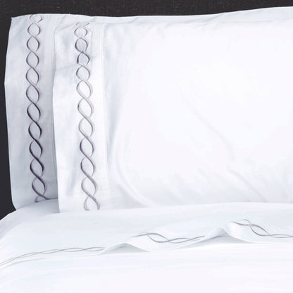 Luxury Coastal And Nautical 600TC 100% Cotton Rope Embroidered Sheet Set - Quahog Bay Bedding