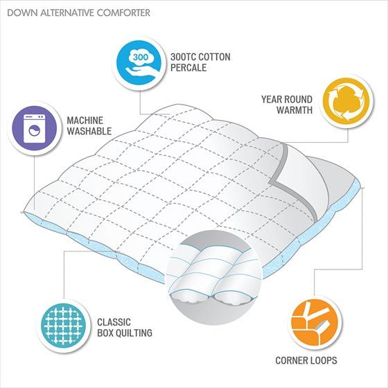 Luxury Comforter / Duvet Insert - 300TC Cotton - Quahog Bay Bedding