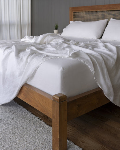 Luxury Stonewashed Linen Sheets Set - 100% European Stonewashed Linen - Quahog Bay Bedding