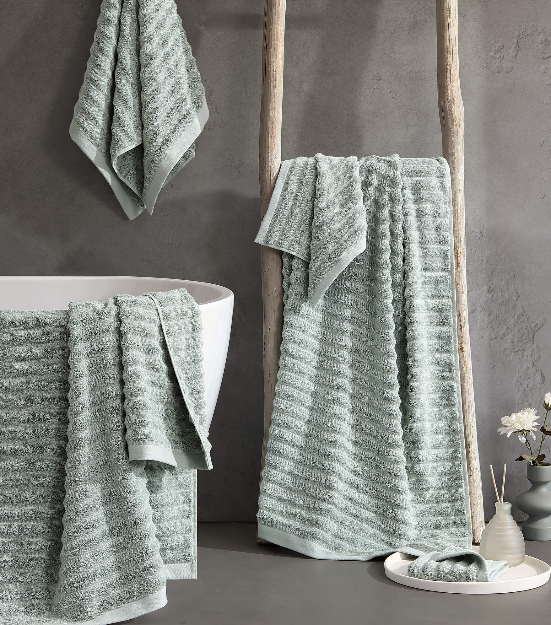 Luxury Turkish Cotton Rib Towel Set - Quahog Bay Bedding
