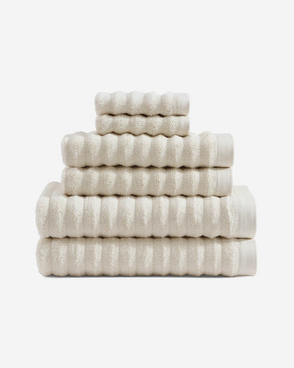 Luxury Turkish Cotton Rib Towel Set - Quahog Bay Bedding