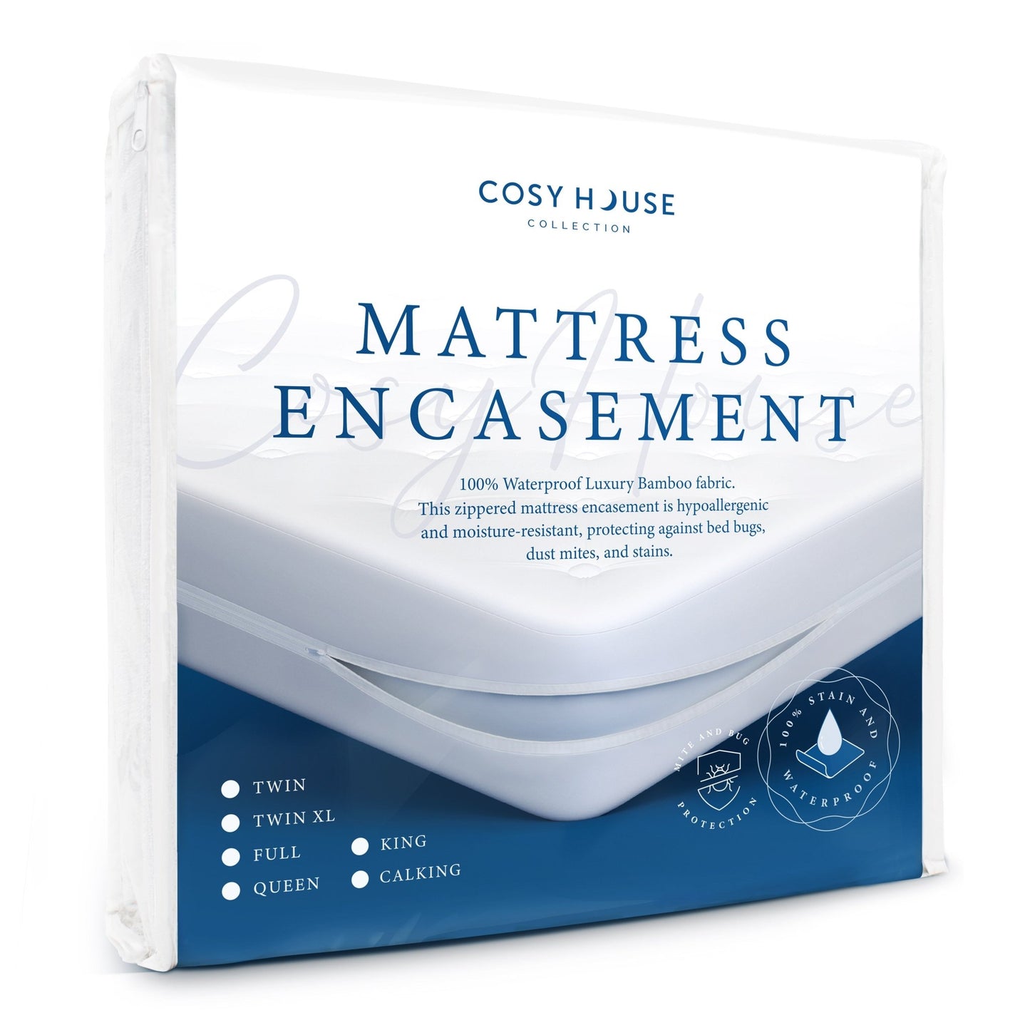 Luxury Zippered Mattress Encasement - Quahog Bay Bedding
