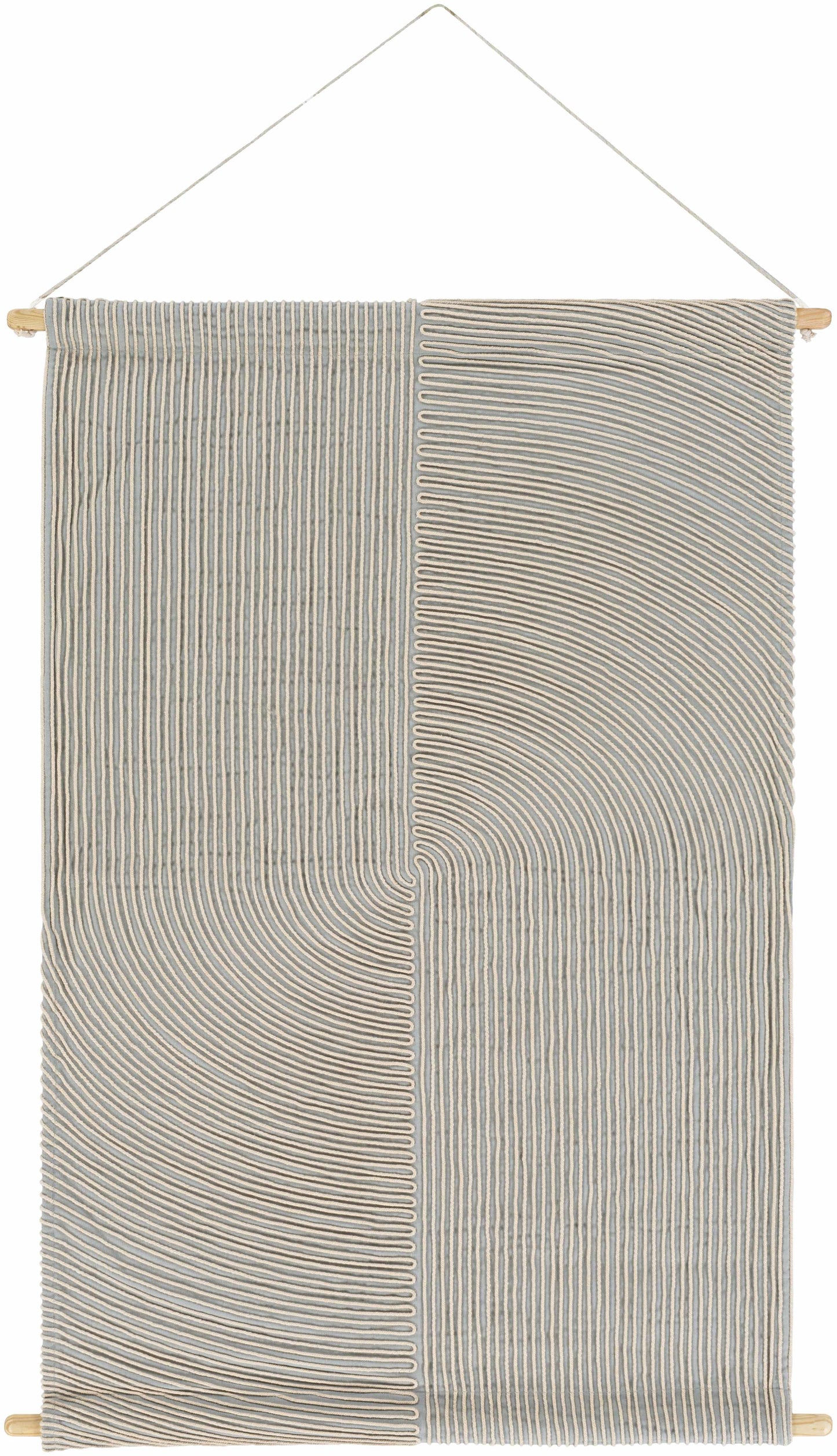 Lyndell Gray and Beige Geometric Wall Hanging