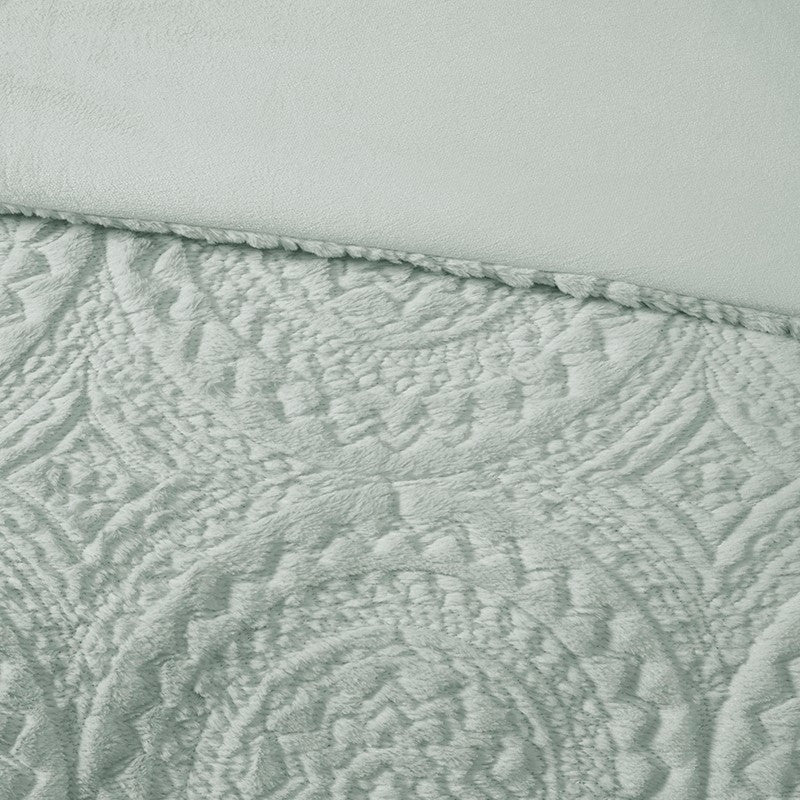 Madison Park Arya Embroidered Medallion Coastal Comforter Set 3PC - Aqua - Quahog Bay Bedding