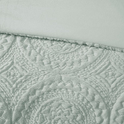 Madison Park Arya Embroidered Medallion Coastal Comforter Set 3PC - Aqua - Quahog Bay Bedding