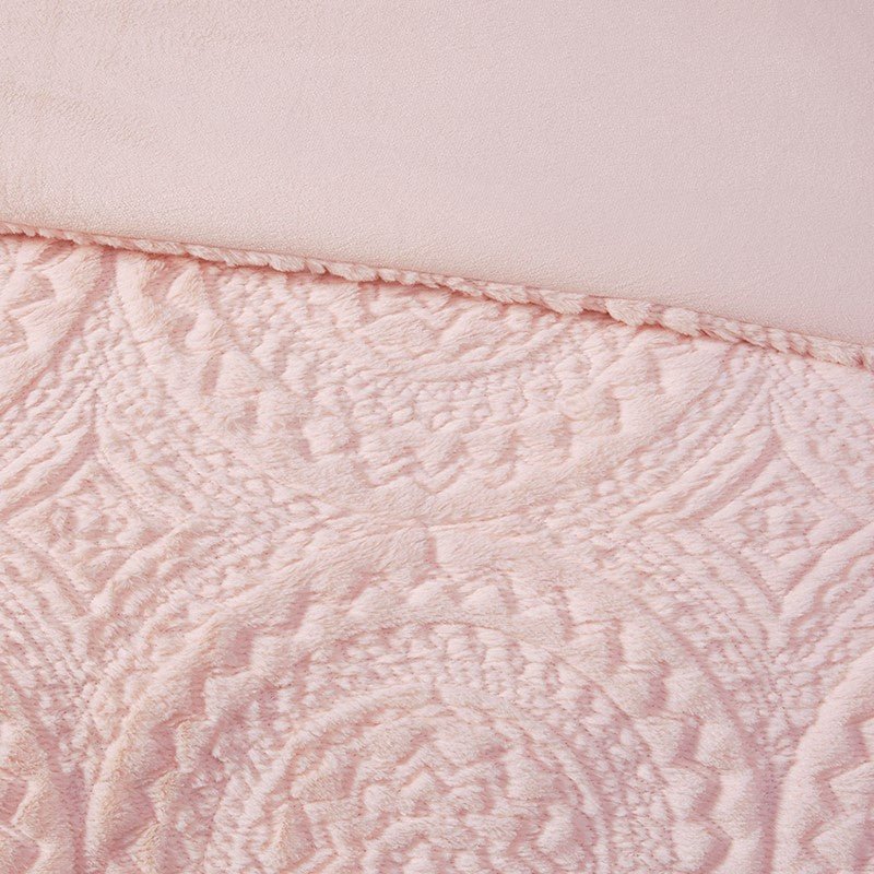 Madison Park Arya Embroidered Medallion Comforter Set 3PC Mini Set - Blush - Quahog Bay Bedding