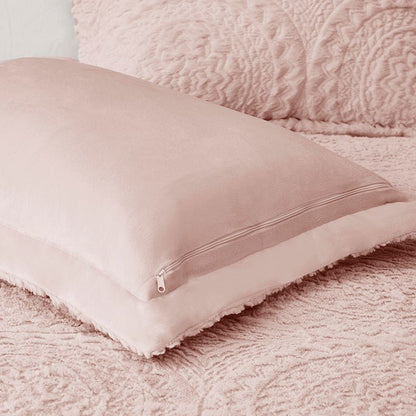 Madison Park Arya Embroidered Medallion Comforter Set 3PC Mini Set - Blush - Quahog Bay Bedding