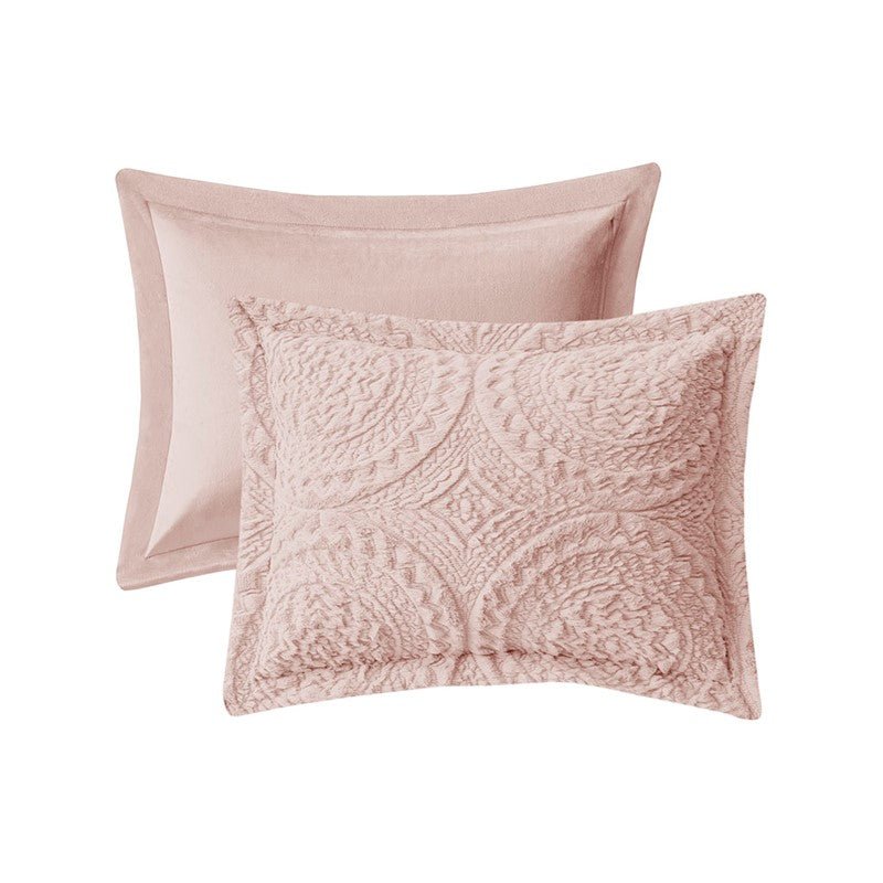 Madison Park Arya Embroidered Medallion Comforter Set 3PC Mini Set - Blush - Quahog Bay Bedding