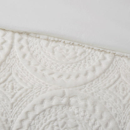 Madison Park Arya Embroidered Medallion Comforter Set 3PC Mini Set - Ivory - Quahog Bay Bedding