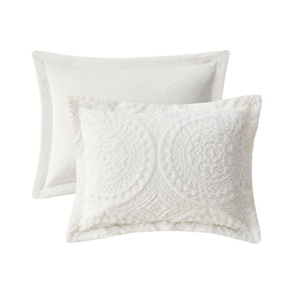 Madison Park Arya Embroidered Medallion Comforter Set 3PC Mini Set - Ivory - Quahog Bay Bedding