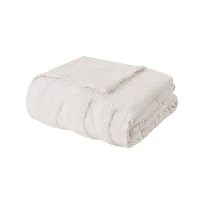 Madison Park Bahari Tufted Coastal Cotton Chenille Palm Duvet Cover Set 3PC - Quahog Bay Bedding