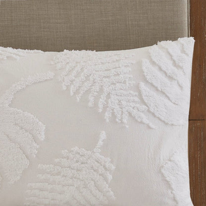 Madison Park Bahari Tufted Coastal Cotton Chenille Palm Duvet Cover Set 3PC - Quahog Bay Bedding