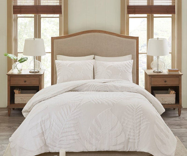 Madison Park Bahari Tufted Cotton Chenille Palm Coastal Comforter Set ...