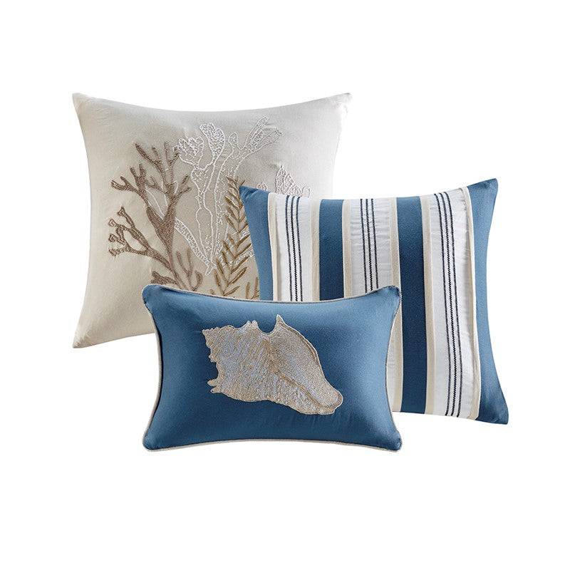 Madison Park Cape Cod 7PC Sateen Comforter Set - Nautical Bedding Sets - Quahog Bay Bedding