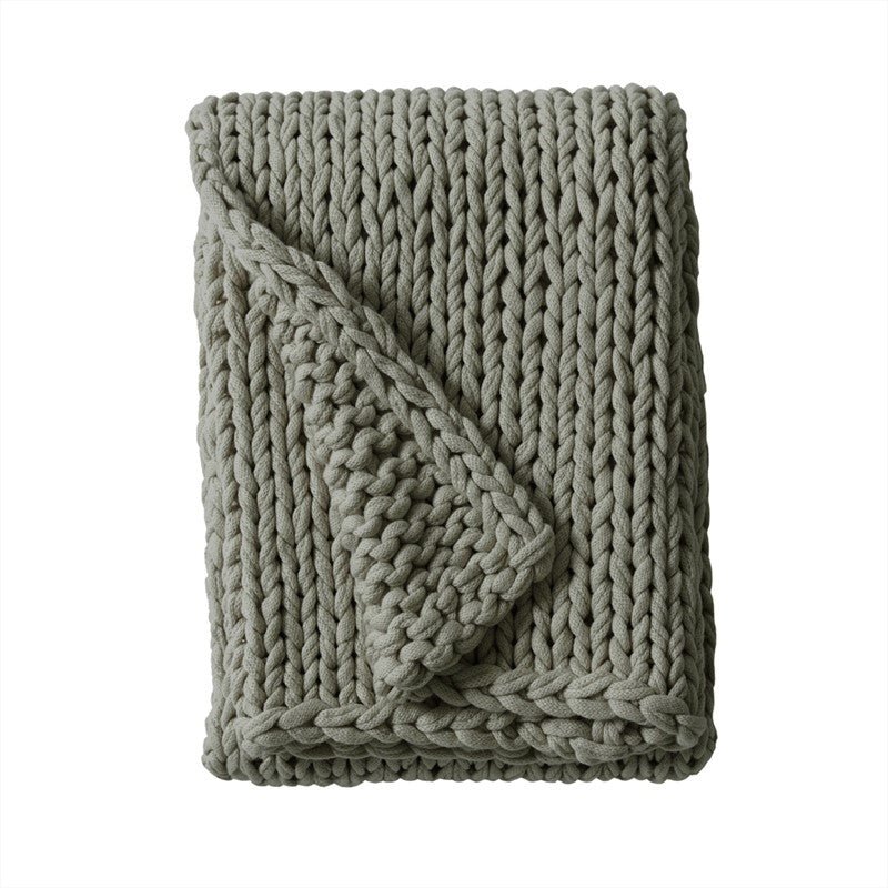 Madison Park Chunky Double Knit Handmade Throw Blanket - Charcoal - Quahog Bay Bedding