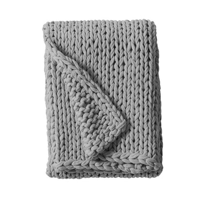 Madison Park Chunky Double Knit Handmade Throw Blanket - Grey - Quahog Bay Bedding