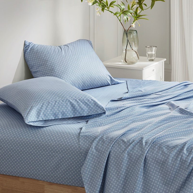 Madison Park Luna Comforter Set with Bed Sheets - Blue - Coastal Floral Bedding Bundle - Quahog Bay Bedding