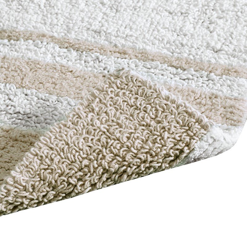 Madison Park Spa Cotton Reversible Bath Rug - Taupe - Quahog Bay Bedding