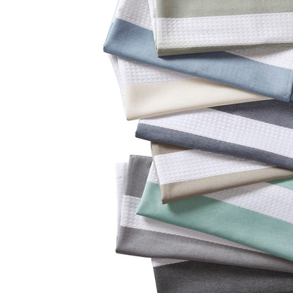 Madison Park - Spa Waffle Shower Curtain - Aqua - Quahog Bay Bedding