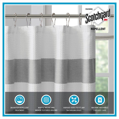 Madison Park - Spa Waffle Shower Curtain - Aqua - Quahog Bay Bedding