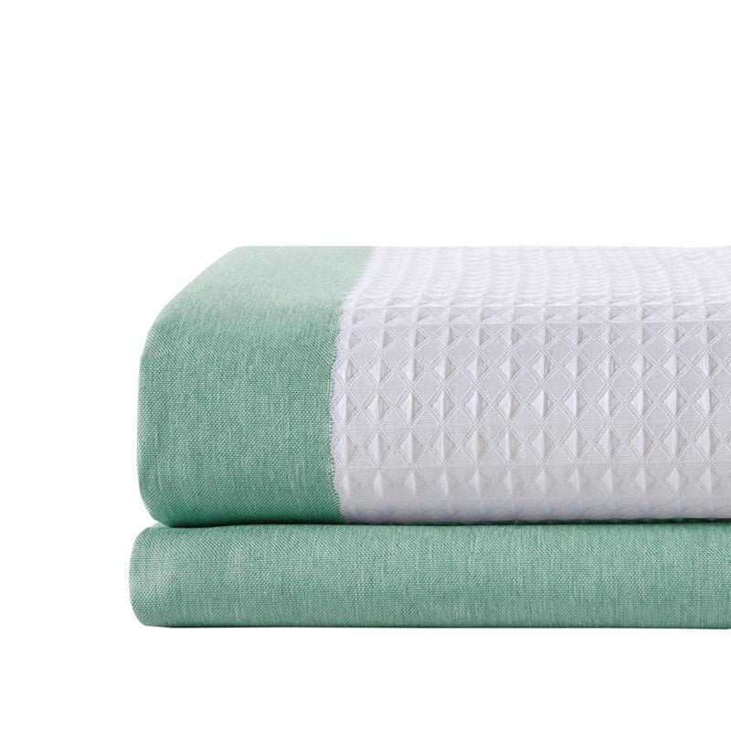 Madison Park - Spa Waffle Shower Curtain - Aqua - Quahog Bay Bedding