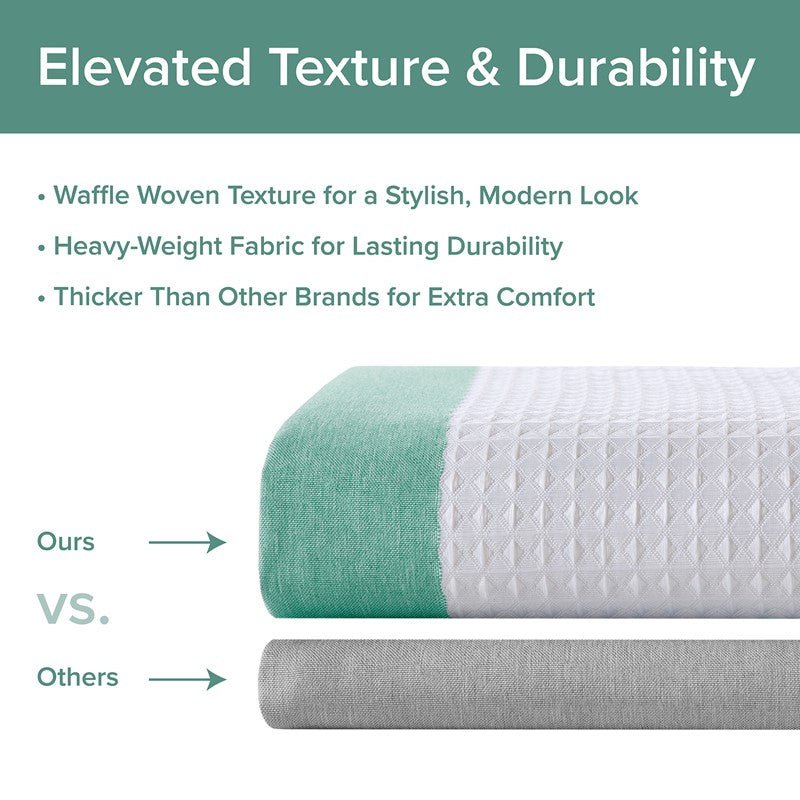 Madison Park - Spa Waffle Shower Curtain - Aqua - Quahog Bay Bedding