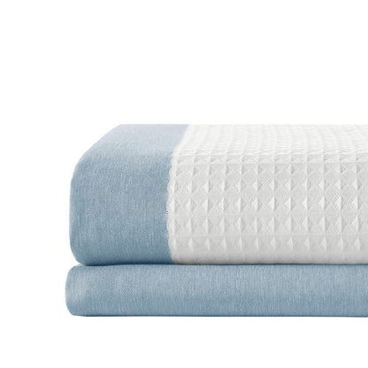 Madison Park - Spa Waffle Shower Curtain - Blue - Quahog Bay Bedding
